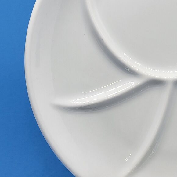 Pillivuyt France Porcelain Depuis 1818 9 5/8" Set Of 3 White Divided Plates VGC - Picture 3 of 10